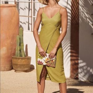 LULUS ✨NWT✨ Chartreuse Wrap Dress